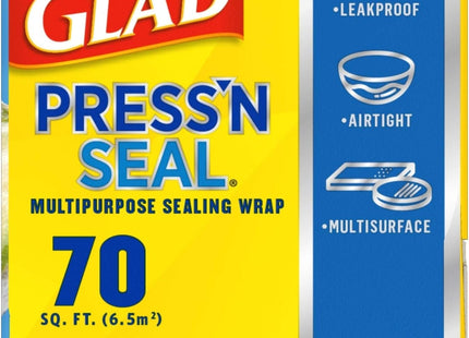 Glad Press’N Seal Plastic Food Wrap Roll Leak-proof 70 Sq Ft 1ct (12 Pack) - Kitchen & Dining > Storage Cling Film