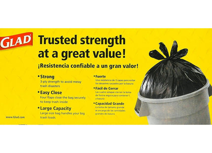 Glad Quick Tie Strong Large Trash Bags 30 Gallon Black 10 Ct (12 Pack) - Cans & Wastebaskets