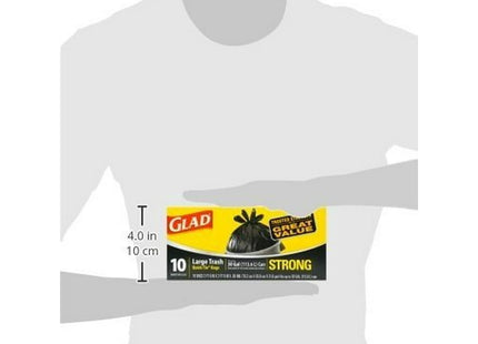 Glad Quick Tie Strong Large Trash Bags 30 Gallon Black 10 Ct (12 Pack) - Cans & Wastebaskets