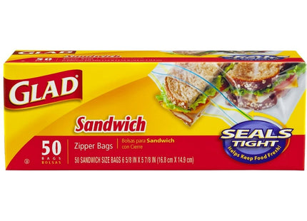 Glad Sandwich Zipper Food Storage Bags 6 5/8 X 8 Clear 50 ct (12 Pack) - Kitchen & Dining >