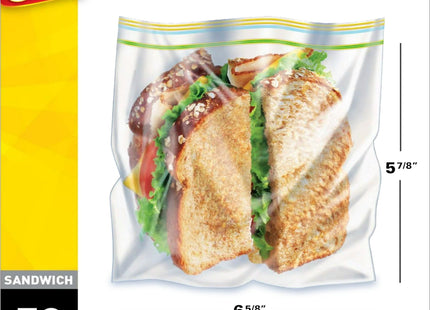 Glad Sandwich Zipper Food Storage Bags 6 5/8 X 8 Clear 50 ct (12 Pack) - Kitchen & Dining >