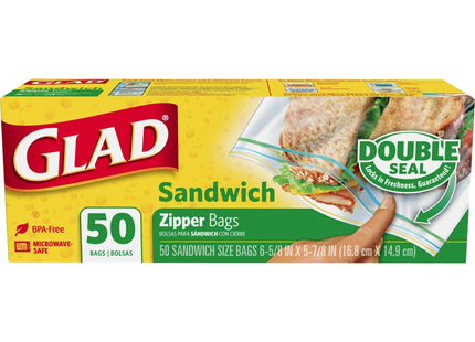 Glad Sandwich Zipper Food Storage Bags 6 5/8 X 8 Clear 50 ct (12 Pack) - Kitchen & Dining >