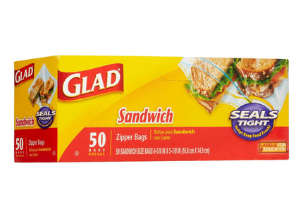 Glad Sandwich Zipper Food Storage Bags 6 5/8 X 8 Clear 50 ct (12 Pack) - Kitchen & Dining >