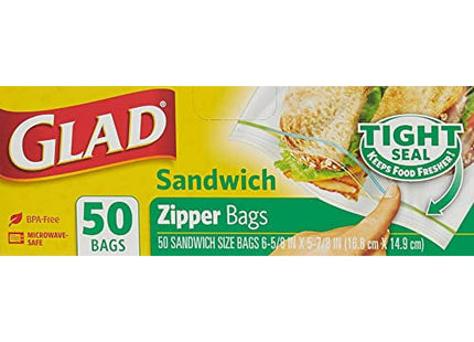 Glad Sandwich Zipper Food Storage Bags 6 5/8 X 8 Clear 50 ct (12 Pack) - Kitchen & Dining >