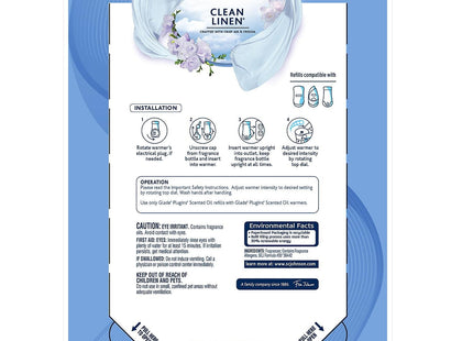 Glade PlugIns Scented Oil Refill Clean Linen 6.39oz 9ct (2 Pack) - Household Supplies > Home Fragrances Air Fresheners