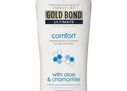 a bottle of gold bond ultimate comfort with aloe and chamomile