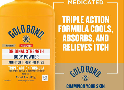 Gold Bond Medicated Original Strength Body Powder Anti-Itch 4oz (6 Pack) - Personal Care > Skin Powders