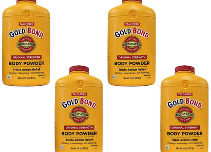 Gold Bond Medicated Original Strength Body Powder Cooling Absorb 10oz (4 Pack) - Personal Care > Skin Powders