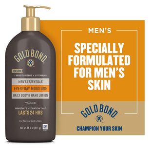 Gold Bond Men’s Essentials Hydrating Moisture Body-Hand Lotion 14.5oz (7 Pack) - Personal Care > Skin & Moisturizer