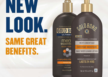 Gold Bond Men’s Essentials Hydrating Moisture Body-Hand Lotion 14.5oz (24 Pack) - Personal Care > Skin & Moisturizer