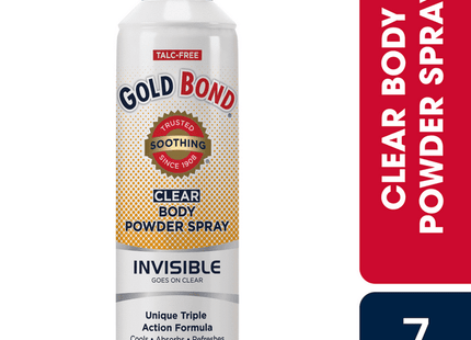 Gold Bond No Mess Invisible Clear Body Powder Spray Absorbs Sweat 7oz (3 Pack) - Personal Care > Skin Powders