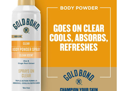 Gold Bond No Mess Invisible Clear Body Powder Spray Absorbs Sweat 7oz (3 Pack) - Personal Care > Skin Powders