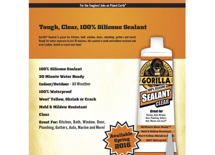 Gorilla Glue Silicone Sealant Caulk & Seal All-Purpose 2.8oz (11 Pack) - Business Industrial > Adhesives Sealants Tapes