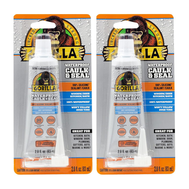 Gorilla Glue Silicone Sealant Caulk & Seal All-Purpose 2.8oz (2 Pack) - Business Industrial > Adhesives Sealants Tapes