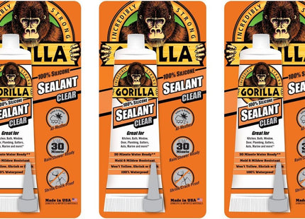 Gorilla Glue Silicone Sealant Caulk & Seal All-Purpose 2.8oz (3 Pack) - Business Industrial > Adhesives Sealants Tapes