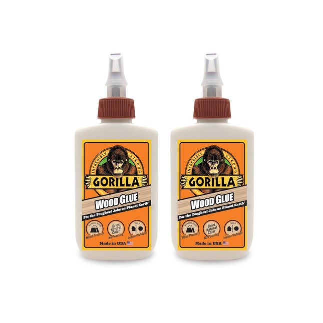 Gorilla Water Based Wood Glue Natural Color Indoor-Outdoor Use 4oz (2 Pack) - Business & Industrial > Adhesives