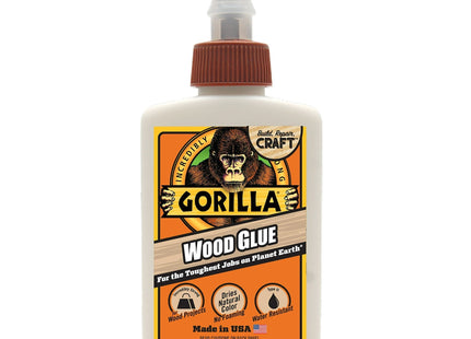 Gorilla Water Based Wood Glue Natural Color Indoor-Outdoor Use 4oz (8 Pack) - Business & Industrial > Adhesives