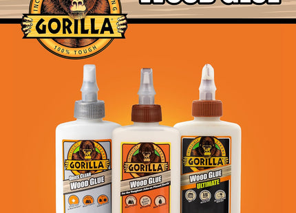 Gorilla Water Based Wood Glue Natural Color Indoor-Outdoor Use 4oz (8 Pack) - Business & Industrial > Adhesives