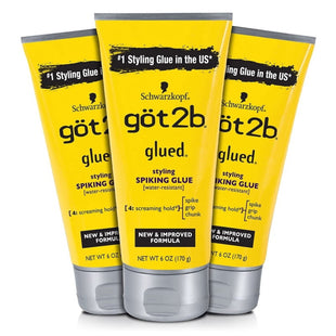 Got2b Glued Styling Spiking Hair Gel Water Resistant Unisex 6oz (3 Pack) - Personal Care > & Products