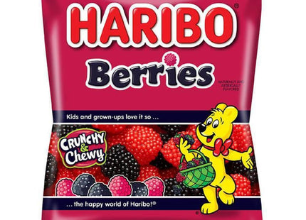 Haribo Delicious Raspberries Gummi Crunch Candy Soft & Chewy 5oz (12 Pack) - Food Beverages > Sweets Chocolate Gummy