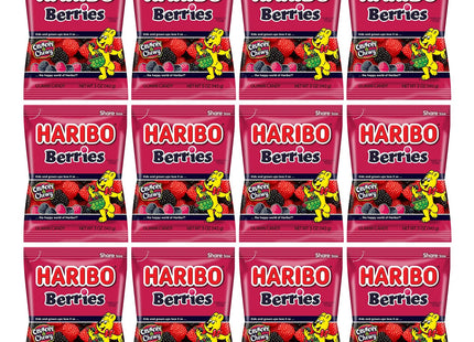 Haribo Delicious Raspberries Gummi Crunch Candy Soft & Chewy 5oz (12 Pack) - Food Beverages > Sweets Chocolate Gummy