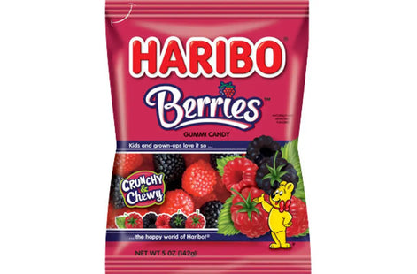 a bag of hardbo berries with a bear on top