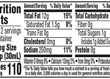 a nutrition label for a nutritional label