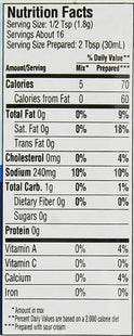 a close up of a nutrition label