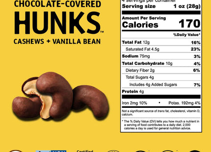 Hu Cashews + Vanilla Bean Organic Dark Chocolate Covered Hunks 4oz (2 Pack) - Personal Care > Sweets & Assortments