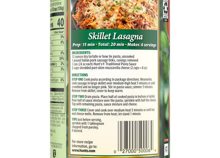 Hunt’s Classic Italian Garlic & Herb Natural Tomato Pasta Sauce 24oz (6 Pack) - Food Beverages > Condiments Sauces