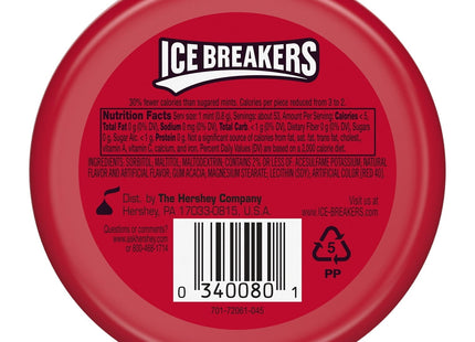 Ice Breakers Cinnamon Sugar Free Breath Mints Mint Candy 1.5oz (12 Pack) - Food & Beverages > Sweets Chocolate Gums