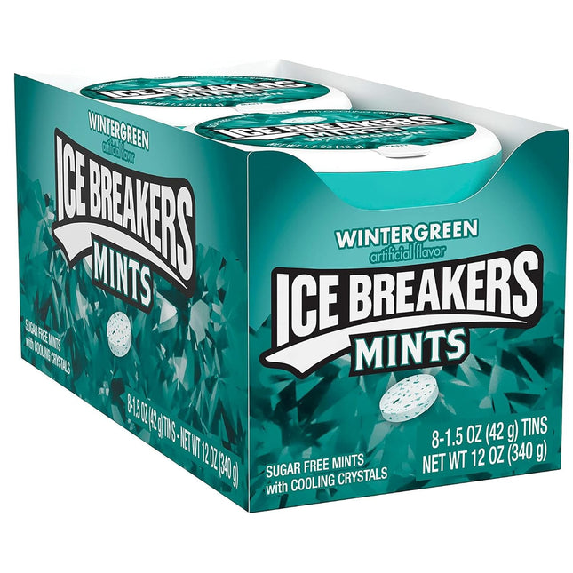 Ice Breakers Wintergreen Cooling Crystals Sugar Free Mints Candy 1.5oz (8 Pack) - Food & Beverages > Sweets Chocolate