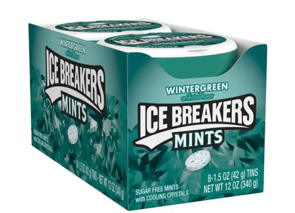 a box of ice breakers mints with mints on top