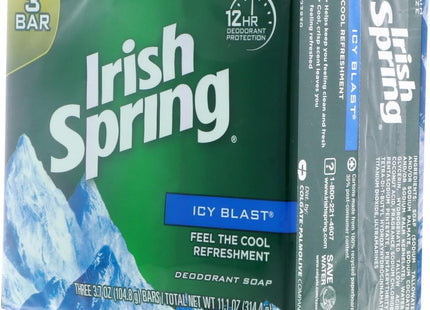 Irish Spring Icy Blast Refreshing 12H Deodorant Soap 3 X 3.75 Bar Each (6 Pack) - Personal Care > Bath & Body Soaps