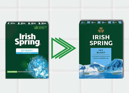 Irish Spring Icy Blast Refreshing 12H Deodorant Soap 3 X 3.75 Bar Each (24 Pack) - Personal Care > Bath & Body Soaps