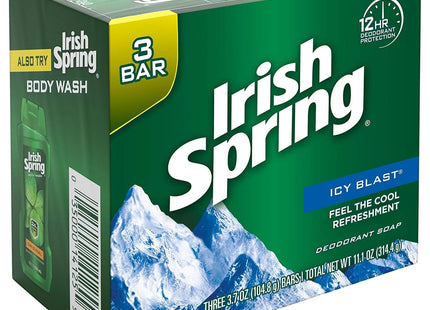 Irish Spring Icy Blast Refreshing 12H Deodorant Soap 3 X 3.75 Bar Each (8 Pack) - Personal Care > Bath & Body Soaps