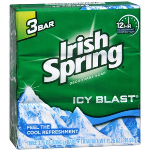 Irish Spring Icy Blast Refreshing 12H Deodorant Soap 3 X 3.75 Bar Each (4 Pack) - Personal Care > Bath & Body Soaps