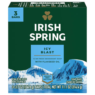 Irish Spring Icy Blast Refreshing 12H Deodorant Soap 3 X 3.75 Bar Each (3 Pack) - Personal Care > Bath & Body Soaps