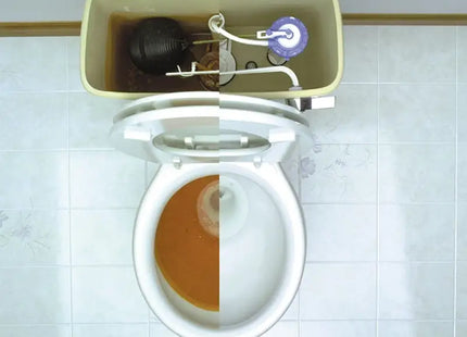 there is a toilet with a lid that has a brown liquid in it