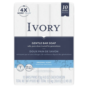 Ivory Gentle Bar Soap Mild Body Cleanser Original Scent 4oz 10ct (12 Pack) - Personal Care > Bath & Soaps