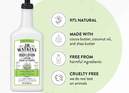 J.R. Watkins Daily Moisturizing Lotion Aloe & Green Paraben Free 18oz - Personal Care > Skin Moisturizer