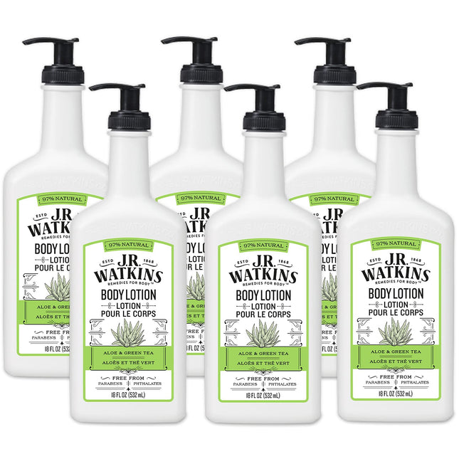 J.R. Watkins Daily Moisturizing Lotion Aloe & Green Paraben Free 18oz (6 Pack) - Personal Care > Skin Moisturizer