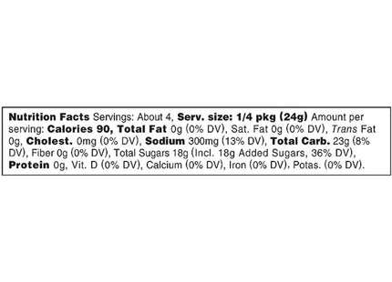 nutrition label for nuttins