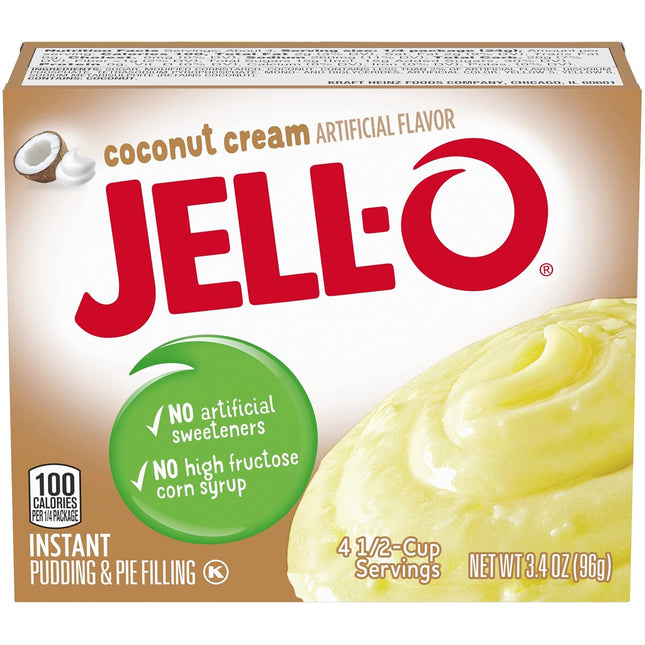 Jell-O Coconut Cream Instant Pudding & Pie Filling Mix 3.4oz (16 Pack) - Food Beverages > Baking Desserts Puddings