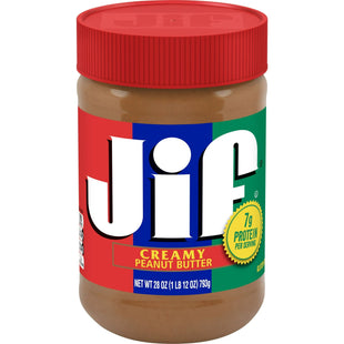 Jif Creamy Peanut Butter Rich Nutty Flavor 28oz (12 Pack) - Food & Beverages > Jam Honey Spreads Nut Butters