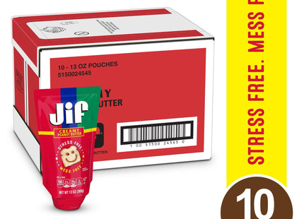 Jif Squeeze Creamy Peanut Butter Smooth Texture 13oz (10 Pack) - Food & Beverages > Jam Honey Spreads Nut Butters