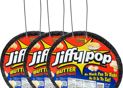 JIFFY POP Butter Flavored Popcorn Stovetop Popping Pan 4.5oz (3 Pack) - Food & Beverages > Snacks