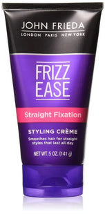 John Frieda Anti Frizz Ease Straight Fixation Milk Protein + Almond Oil Styling Cream for Frizzy Dry Hair 5 fl oz