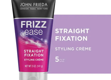 John Frieda Anti Frizz Ease Straight Fixation Milk Protein + Almond Oil Styling Cream for Frizzy Dry Hair 5 fl oz