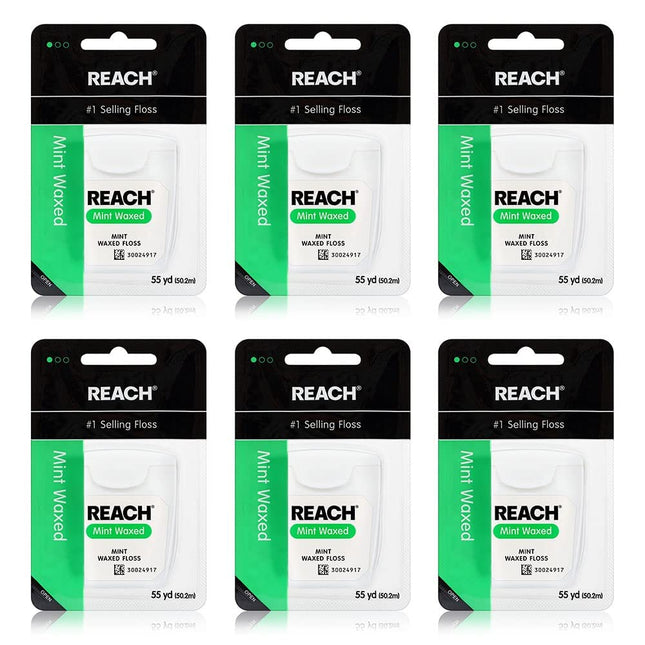 Johnson & Reach Adult Dental Floss Mint Waxed 55 yds (6 Pack) - Personal Care > Oral Flossers